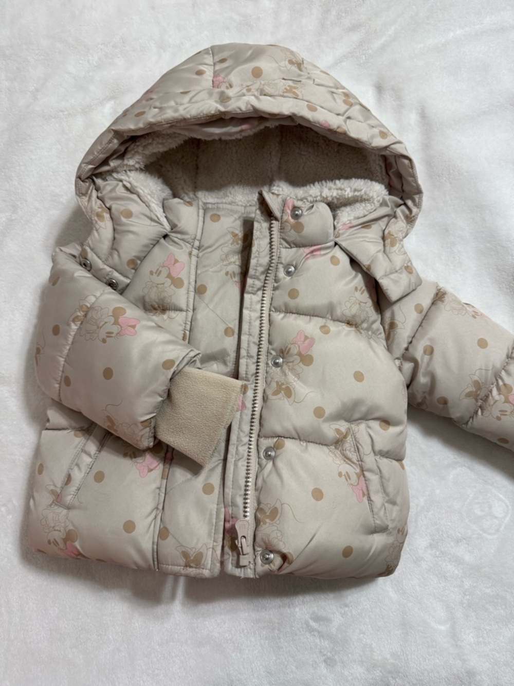 Disney Minnie Mouse Sherpa lined Puffer Coat 18-24 mo